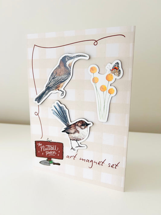 Art Magnet Set - Billy Buttons & Birds