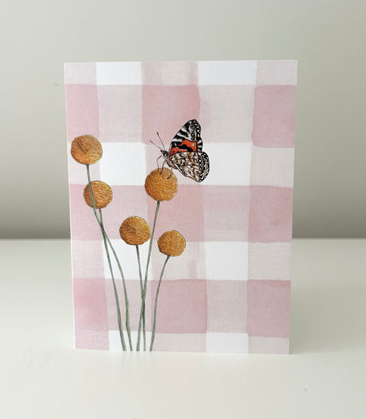 Greeting Card - Billy Buttons & Butterfly