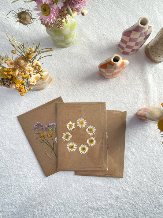 Pressed wildflower card