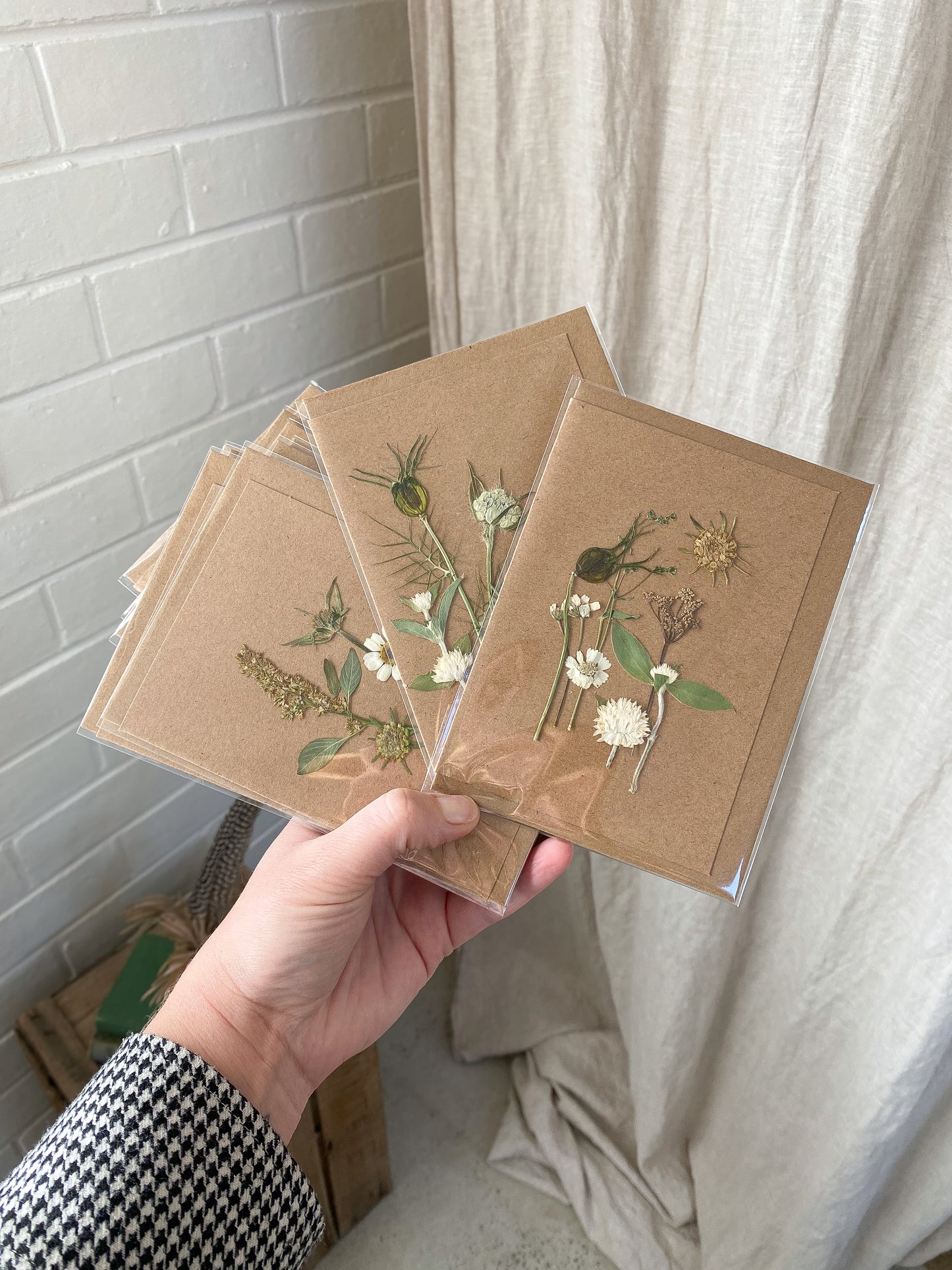 Pressed wildflower card